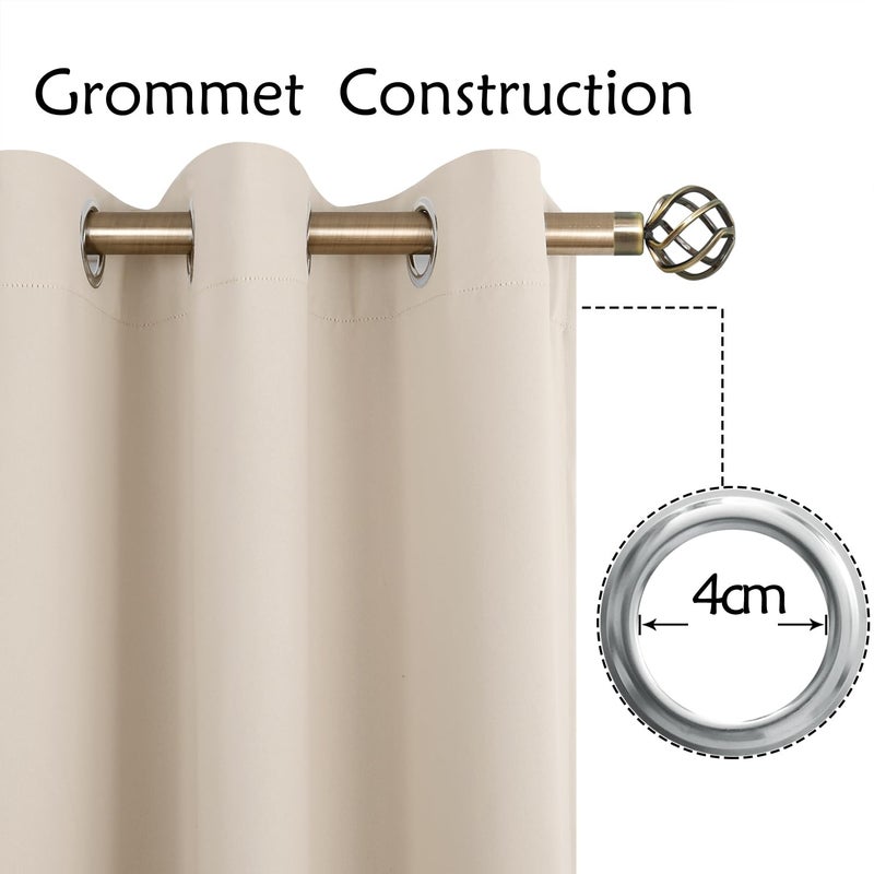 BGment Blackout Curtains - Grommet Thermal Insulated Room Darkening Bedroom and Living Room Curtains  Set of 2 Panels (38 x 45 Inch  Champagne) - Image 5