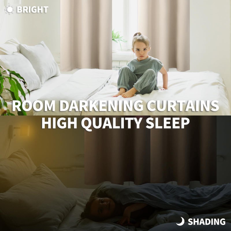 BGment Blackout Curtains - Grommet Thermal Insulated Room Darkening Bedroom and Living Room Curtains  Set of 2 Panels (38 x 45 Inch  Champagne) - Image 4