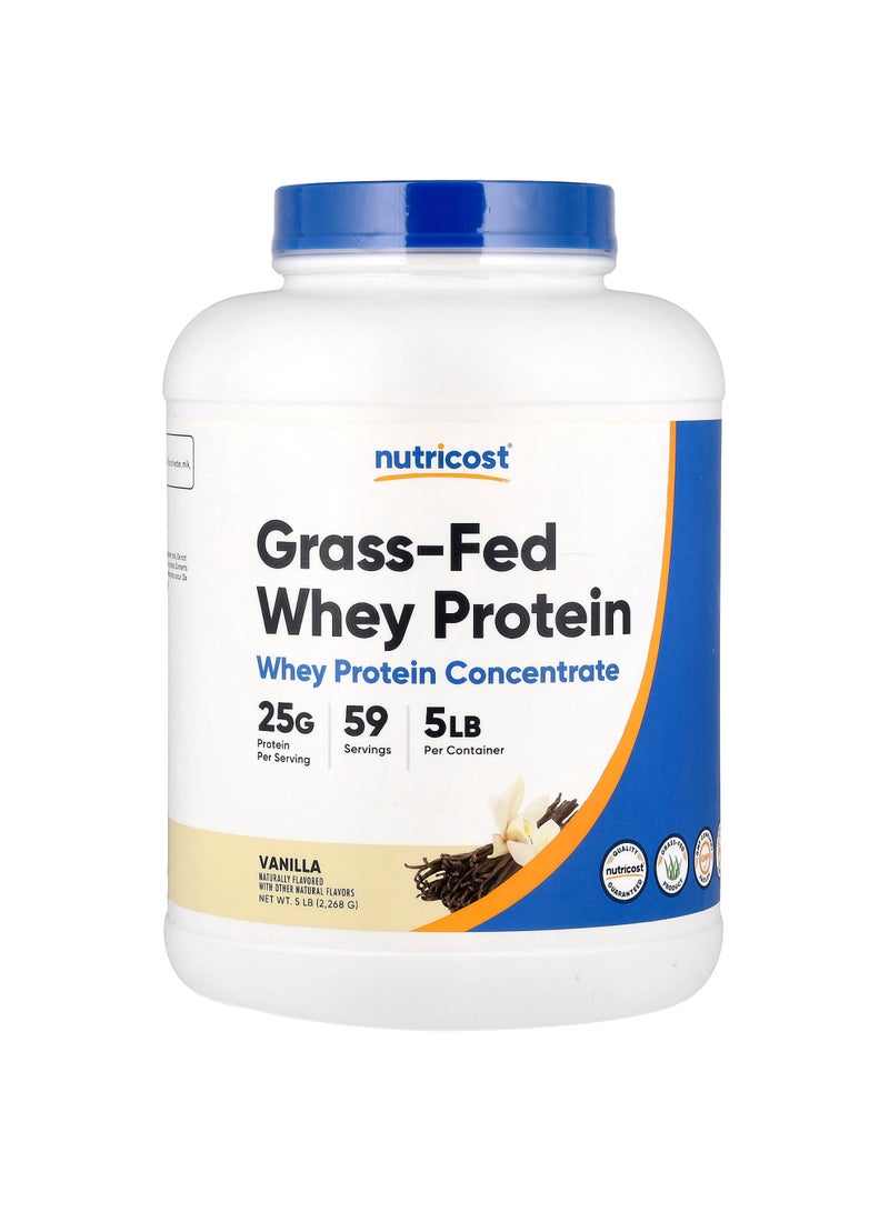 Grass-Fed Whey Protein, Vanilla, 5 lbs (2,268 g)