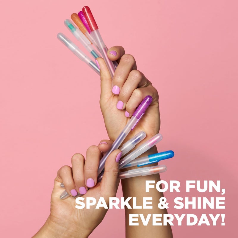 SAKURA Gelly Roll Retractable Gel Pens Colored - Classic, Craft, Stardust & Metallic - For Journaling, Art, or Drawing - Medium Point - With Assorted Colored Ink - 12 Pens - Image 5