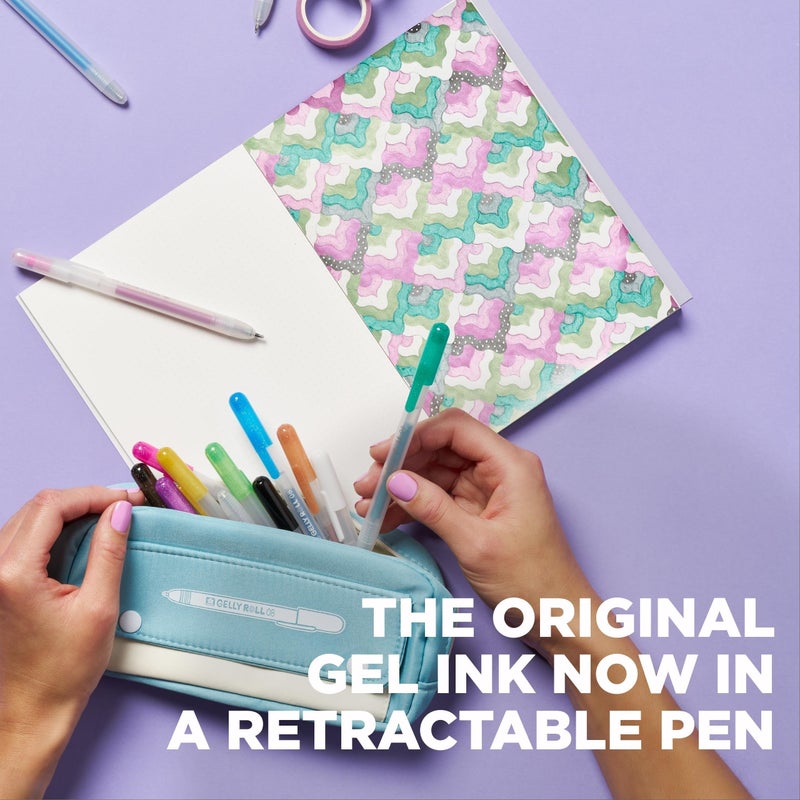 SAKURA Gelly Roll Retractable Gel Pens Colored - Classic, Craft, Stardust & Metallic - For Journaling, Art, or Drawing - Medium Point - With Assorted Colored Ink - 12 Pens - Image 3
