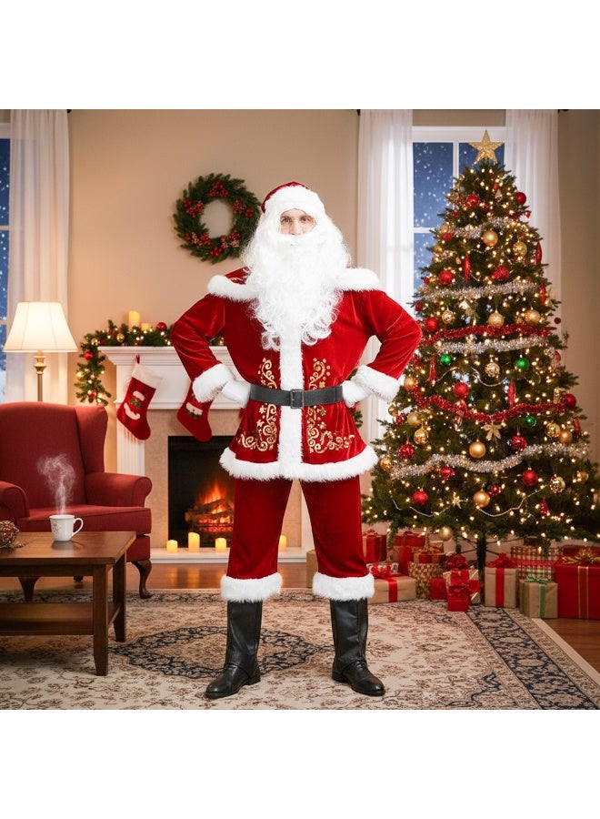 TAPIT Santa Claus Set 7PCS Christmas Cosplay Costumes for Adults Unisex Role-Playing Costumes Including Jacket Pants Hat Belt And Shoe Covers - Image 4