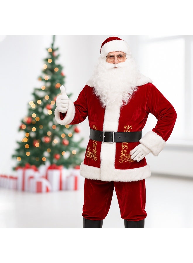 TAPIT Santa Claus Set 7PCS Christmas Cosplay Costumes for Adults Unisex Role-Playing Costumes Including Jacket Pants Hat Belt And Shoe Covers - Image 3