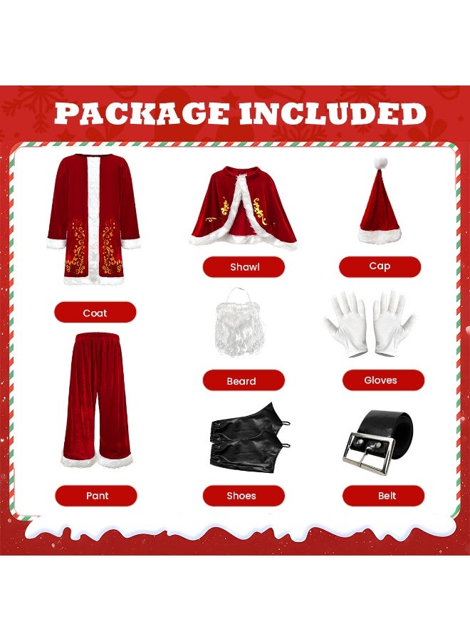 TAPIT Santa Claus Set 7PCS Christmas Cosplay Costumes for Adults Unisex Role-Playing Costumes Including Jacket Pants Hat Belt And Shoe Covers - Image 2