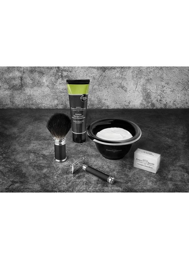Edwin Jagger - Double Edge Safety Razor, Regular Handle, Black Chrome Laser 3D Diamond - Image 1