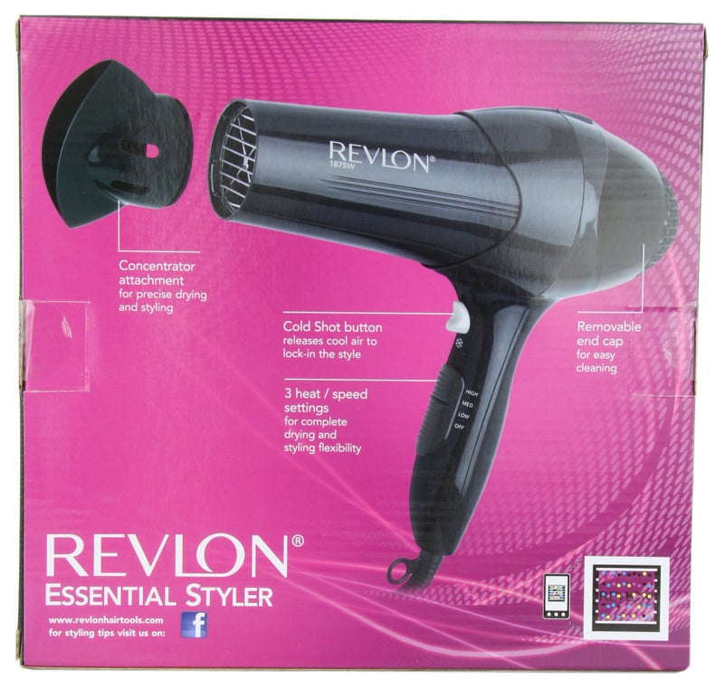 Revlon 1875W Lightweight Hair Dryer | For Easy Smooth Styling (Black) - Image 2
