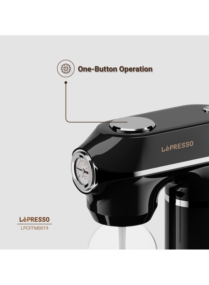 ليبرسو ماكينة صنع المياه الغازية سعة 1 لتر مع  كبسولة واحدة /مقياس ضغط/ كربنة فعالة / ضغط فوران قابل للتعديل / تشغيل بزر واحد - أسود - Image 3