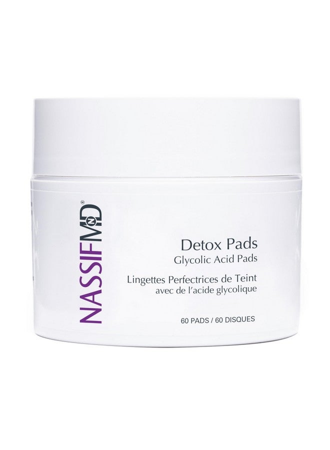 nassif md NassifMD Detox Pads Facial Radiance Pads, Glycolic Acid Pads, Witch Hazel Toner, Face Exfoliating Pads Salicylic Acid Wipes, BHA AHA Pads, Resurfacing Pads for Face (30 Count or 60 Count) - Image 1