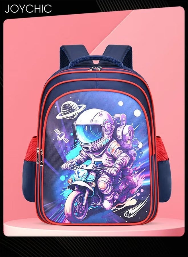 Joychic حقيبة ظهر مدرسية كبيرة السعة بنمط رائد فضاء مصنوعة من قماش أكسفورد مقاومة للماء ومقاومة للاهتراء وخفيفة الوزن مع أحزمة قابلة للتعديل لطلاب المرحلة الابتدائية - Image 1