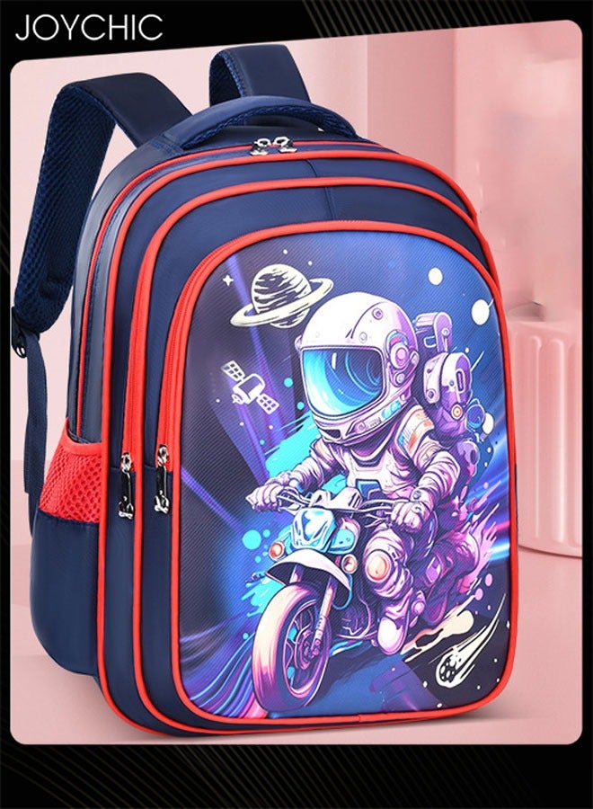 Joychic حقيبة ظهر مدرسية كبيرة السعة بنمط رائد فضاء مصنوعة من قماش أكسفورد مقاومة للماء ومقاومة للاهتراء وخفيفة الوزن مع أحزمة قابلة للتعديل لطلاب المرحلة الابتدائية - Image 2