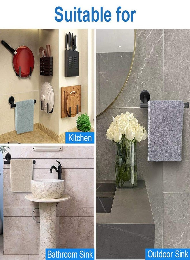 TocTen Hand Towel Holder - 9 in Towel Ring Thicken SUS304 Stainless Steel Towel Holder for Bathroom Wall, Contemporary Bath Hand Towel bar Wall Mounted Towel Racks for Bathroom Kitchen(Matte Black) - Image 3