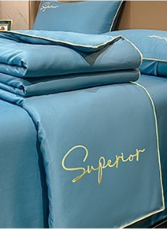 Sharpdo 4Pcs Summer Quilt Set, Air Conditioner Thin Comforters, with 1 Quilt Cover 180*220cm, Section for All-Season