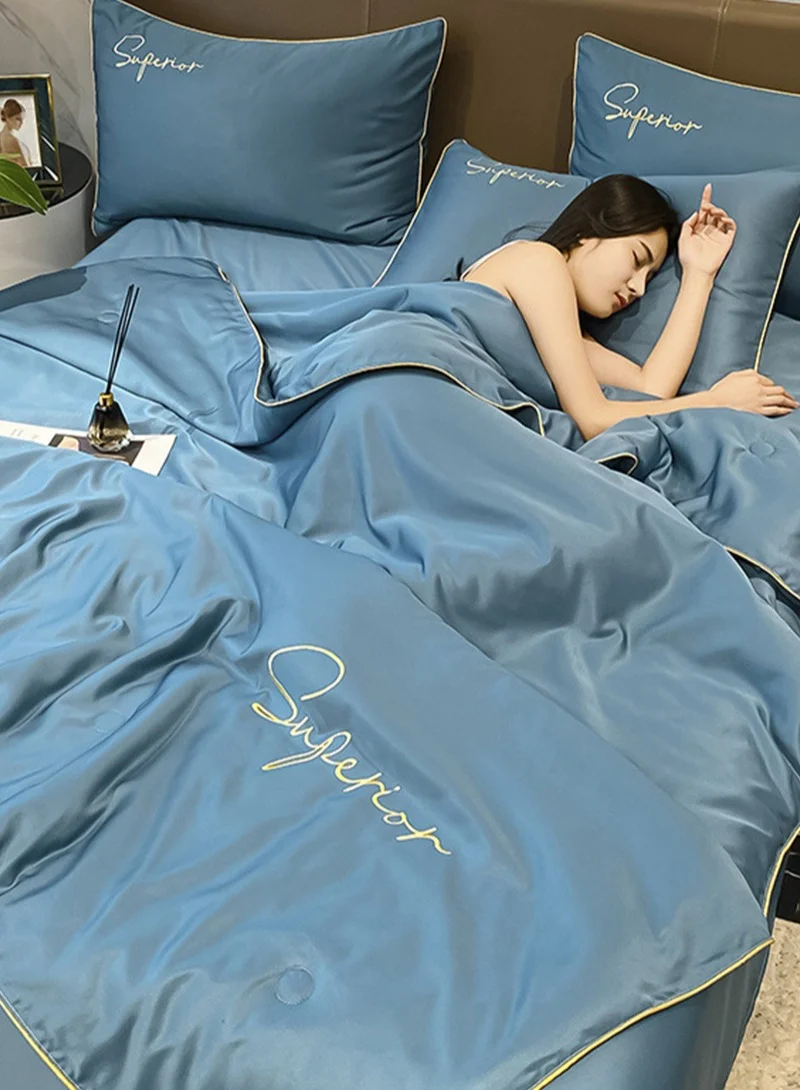 Sharpdo Sharpdo 4Pcs Summer Quilt Set, Air Conditioner Thin Comforters, with 1 Quilt Cover 180*220cm, Section for All-Season