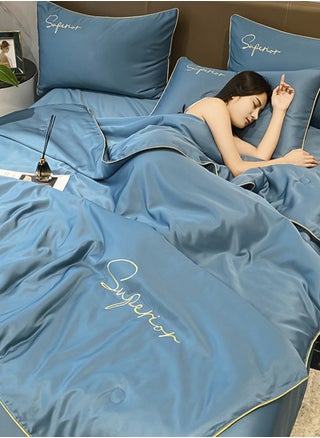Sharpdo 4Pcs Summer Quilt Set, Air Conditioner Thin Comforters, with 1 Quilt Cover 180*220cm, Section for All-Season - pzsku/Z44D3A7122509FE0B4ECBZ/45/_/1733193010/59dc5067-1338-412a-b42f-2a4bfb2dec9c