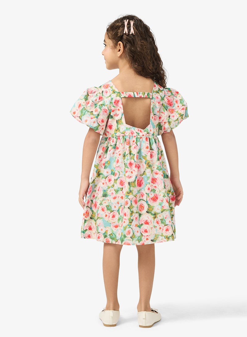 Pinata Floral Print Puff Sleeve Dress - Image 2
