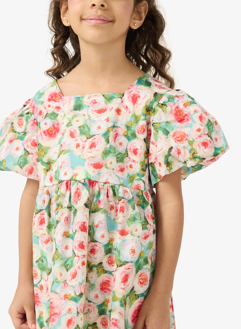 Pinata  Floral Print Puff Sleeve Dress for Women | Best Price UAE