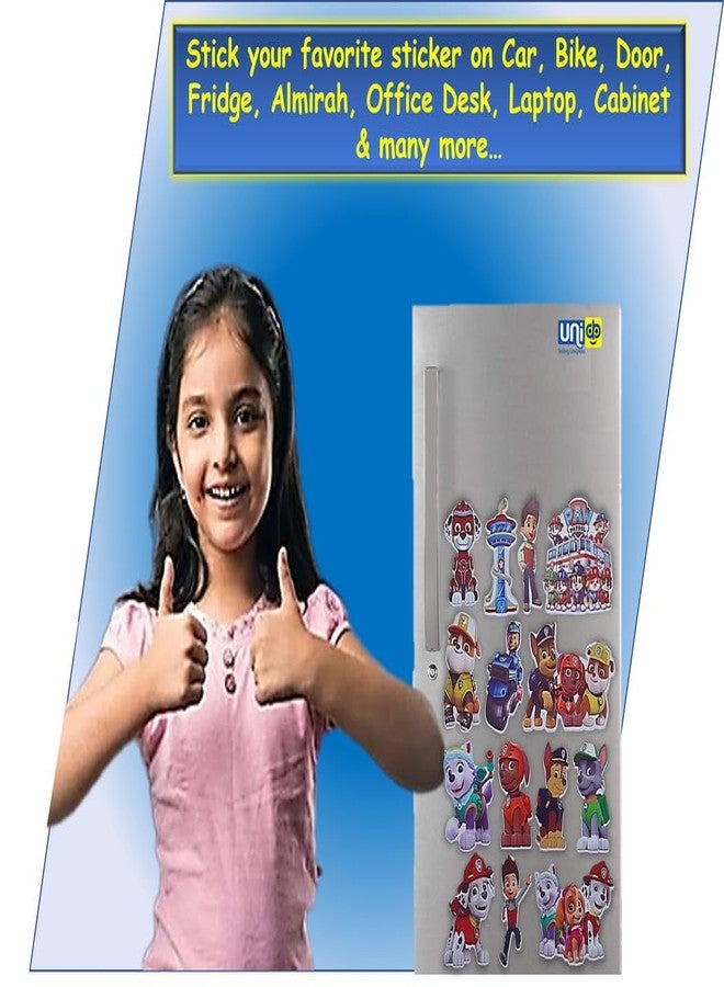 UNIq Paw Patrol Kids Sticker Set � 12 Waterproof Vinyl Cartoon Stickers for Scrapbook Laptop Wall Bottle Party Gifts - Image 3