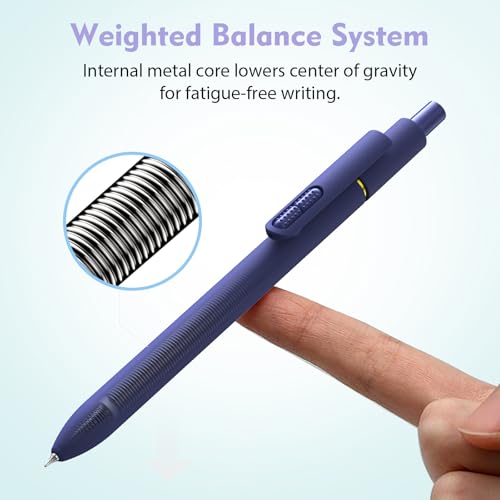 Hiacry 8 Pack Blue Ink Gel Pens，Quick-Dry 0.7mm Fine Point Fidget Pens for Smooth Writing, Journaling & Drawing, Aesthetic Morandi Color Pens for Women, School & Office Supplies (Vintage Blue Ink) - Image 3