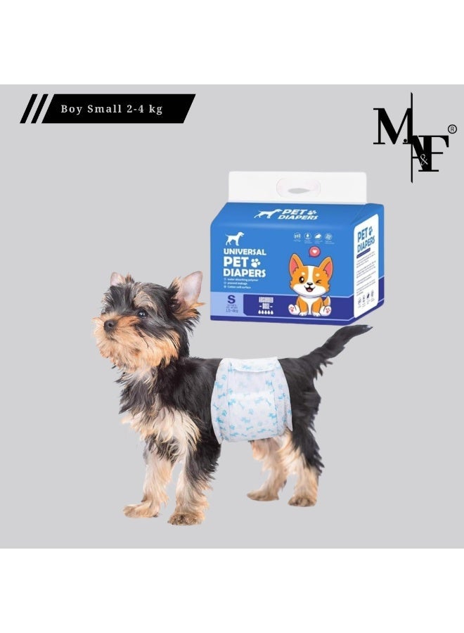 M.A&F's Disposable Pet Diapers Male Dogs Super Absorbent Soft Including 20 Count for Cats or Dogs (Boy S 2-4kg) - Image 1