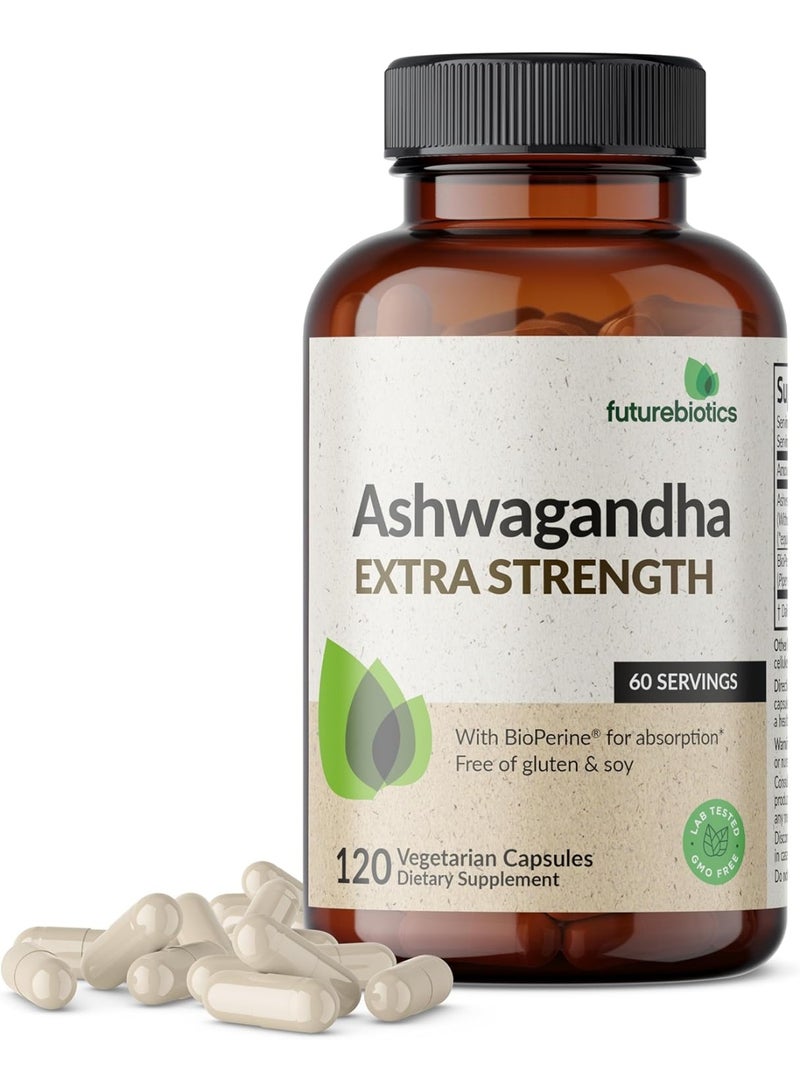 Futurebiotics Ashwagandha Extra Strength Stress & Mood Support with BioPerine 120 Capsule 60 servings - Image 1