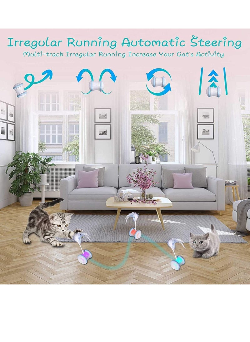 SYOSI - Automatic Cat Feather Toy Smart Robotic Interactive Indoor Electronic Pet Toy Auto Manual Motorized Toy 360° Rotating Ball Colorful Light Cat Toys for Cat Mouse Kitten Hunting Exercise - Image 1