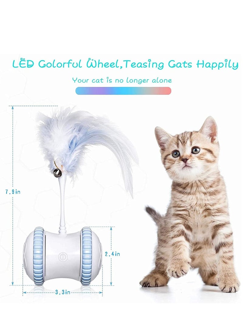 SYOSI - Automatic Cat Feather Toy Smart Robotic Interactive Indoor Electronic Pet Toy Auto Manual Motorized Toy 360° Rotating Ball Colorful Light Cat Toys for Cat Mouse Kitten Hunting Exercise - Image 1