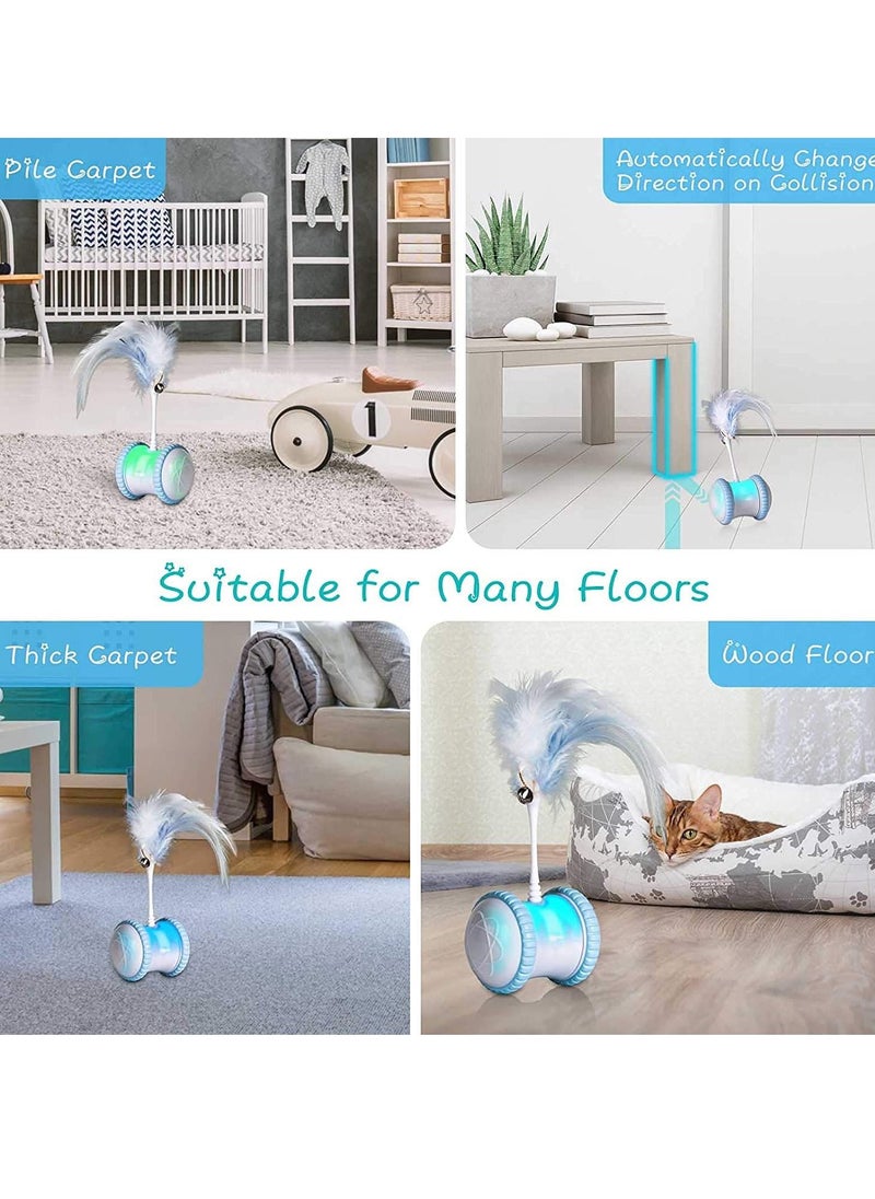 SYOSI - Automatic Cat Feather Toy Smart Robotic Interactive Indoor Electronic Pet Toy Auto Manual Motorized Toy 360° Rotating Ball Colorful Light Cat Toys for Cat Mouse Kitten Hunting Exercise - Image 1