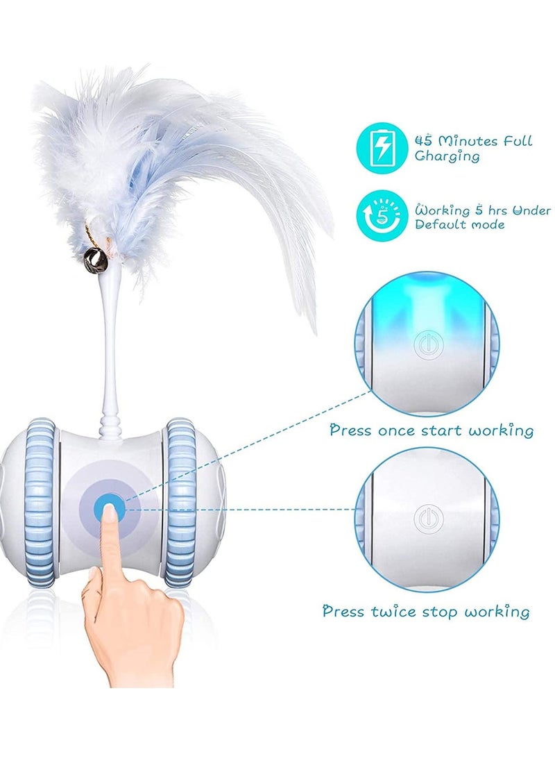 SYOSI - Automatic Cat Feather Toy Smart Robotic Interactive Indoor Electronic Pet Toy Auto Manual Motorized Toy 360° Rotating Ball Colorful Light Cat Toys for Cat Mouse Kitten Hunting Exercise - Image 1