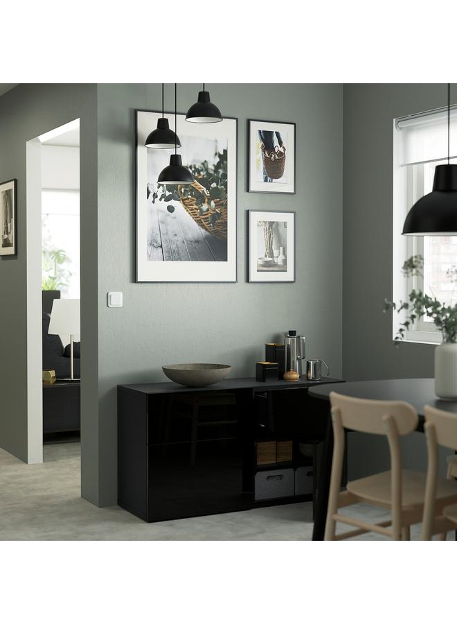 زبون واجهة الباب/الدرج، باللون الأسود شديد اللمعان، 60×38 سم - Image 2