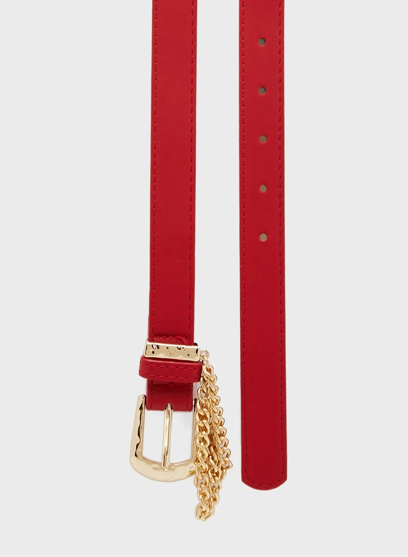 ELLA Textured Buckle Chain Waist Belt