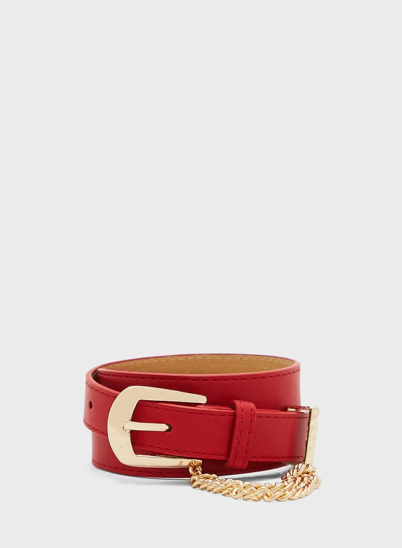 ELLA Textured Buckle Chain Waist Belt