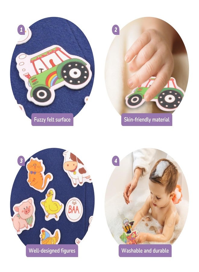 CHEFAN 12 Pack Felt Board Stories Set,Nursery Rhymes Flannel Board Stories with a Foldable Board for Preschool Activities,Included Old McDonald Had a Farm - Image 3