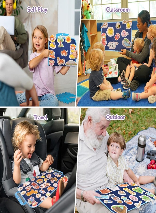 CHEFAN 12 Pack Felt Board Stories Set,Nursery Rhymes Flannel Board Stories with a Foldable Board for Preschool Activities,Included Old McDonald Had a Farm - Image 4