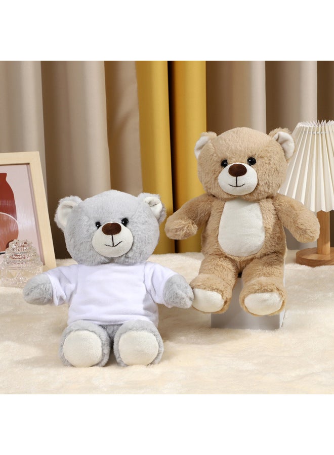 Heat Transfer Logo Teddy Bear Sublimation Bear Sublimation Plush Teddy Bear Doll-Color:Grey T-Shirt-Height:28cm - Image 3
