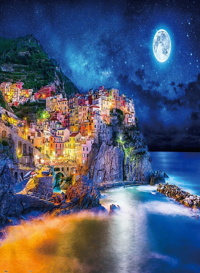 Pintoo Jigsaw Puzzles 1200 Piece for Adults - Starry Night of Cinque Terre, Italy Beautiful Plastic Puzzle for Home Decor Zero Dust Easy Storage [H2056] - Image 1