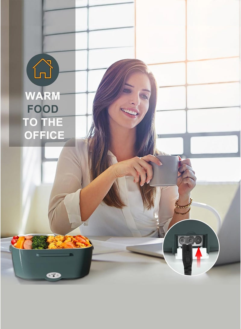 علبة غداء كهربائية لتسخين الطعام – حافظة طعام محمولة مانعة للتسرب لتسخين الوجبات للبالغين، مناسبة للسيارة/المنزل/الشاحنة، مع حاوية قابلة للإزالة من الفولاذ المقاوم للصدأ بسعة 1.5 لتر - Image 5
