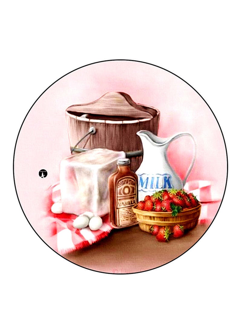 RKN Food Printed Fridge Magnet  Round  Multicolour - Image 1