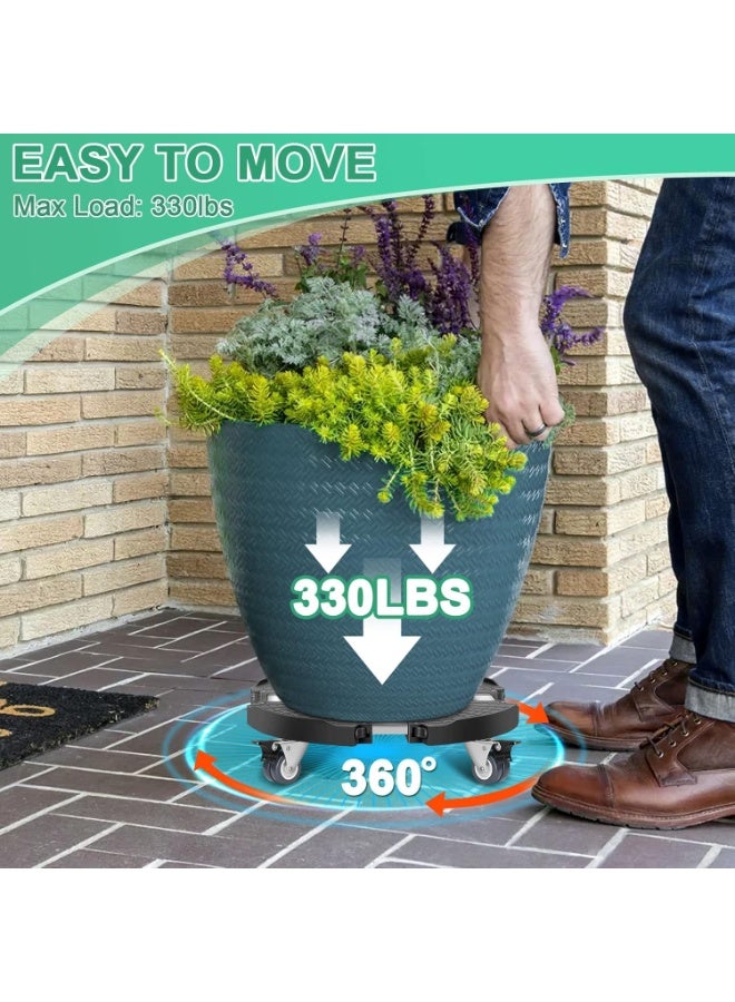 NANAO Plant Caddy with Wheels Heavy Duty, 15-21" Adjustable Plant Stand with Wheels, Large Plant Dolly Cart for Vertical Garden Tower, Vertical Planters, Patio Umbrella Base, Plant Pots, Trash Can - Image 2