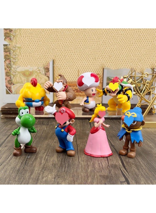 هالامودو 8 قطعة كلاسيكية لعبة الفيديو شخصيات شكل مجموعة مواد PVC نموذج الدمى ديكور سطح المكتب مجموعة لعبة هدية عيد الميلاد - Image 1