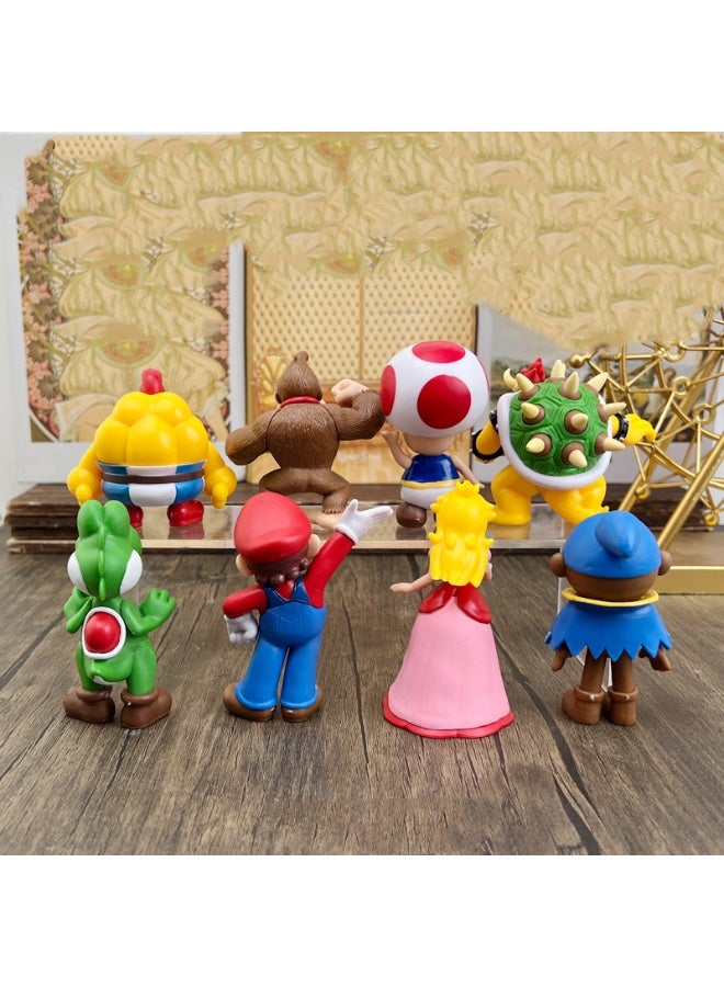 هالامودو 8 قطعة كلاسيكية لعبة الفيديو شخصيات شكل مجموعة مواد PVC نموذج الدمى ديكور سطح المكتب مجموعة لعبة هدية عيد الميلاد - Image 2