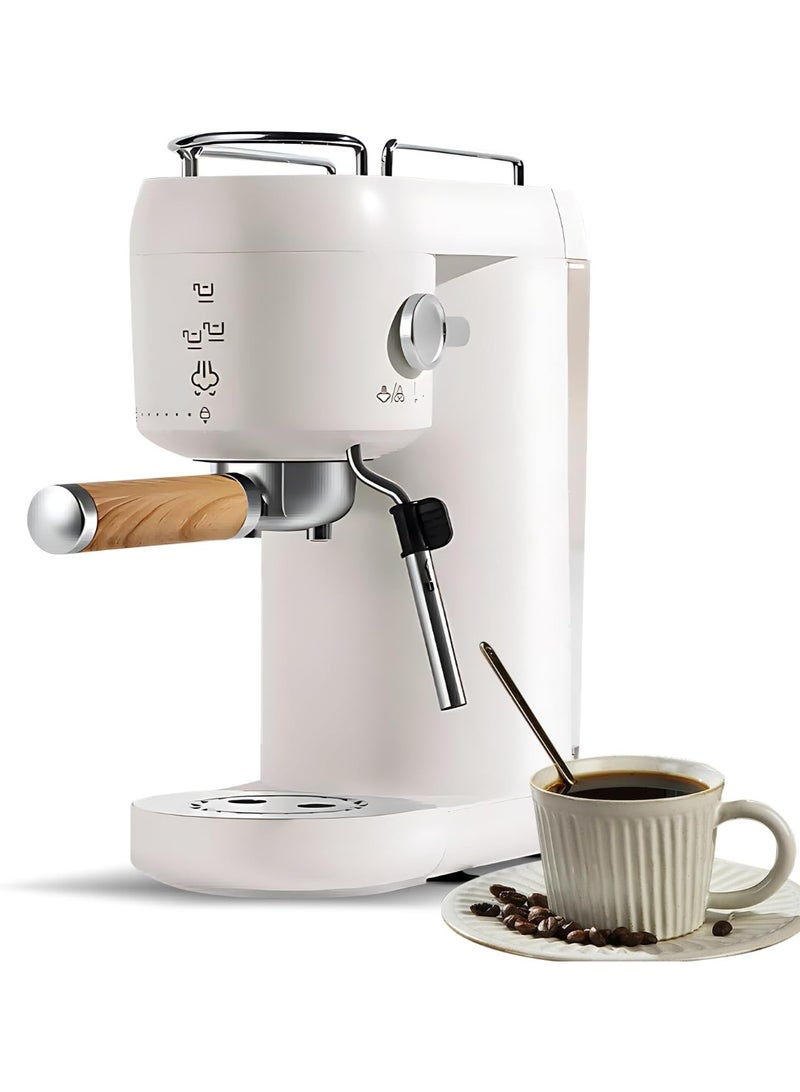 Denx 2 in 1 Electric Coffee Machine with Automatic Milk Frothing System 1400W 20Bar Mini Coffee Maker with Portafilter, Single and Double Serve Filter Basket Smart for Latte Espresso Cappuccino - Image 1