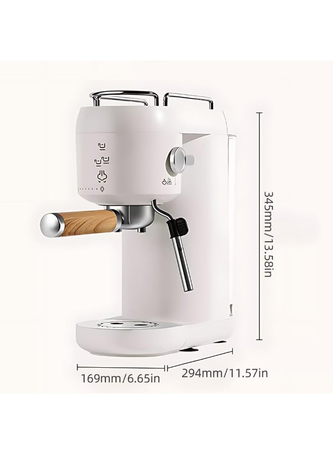 Denx 2 in 1 Electric Coffee Machine with Automatic Milk Frothing System 1400W 20Bar Mini Coffee Maker with Portafilter, Single and Double Serve Filter Basket Smart for Latte Espresso Cappuccino - Image 2