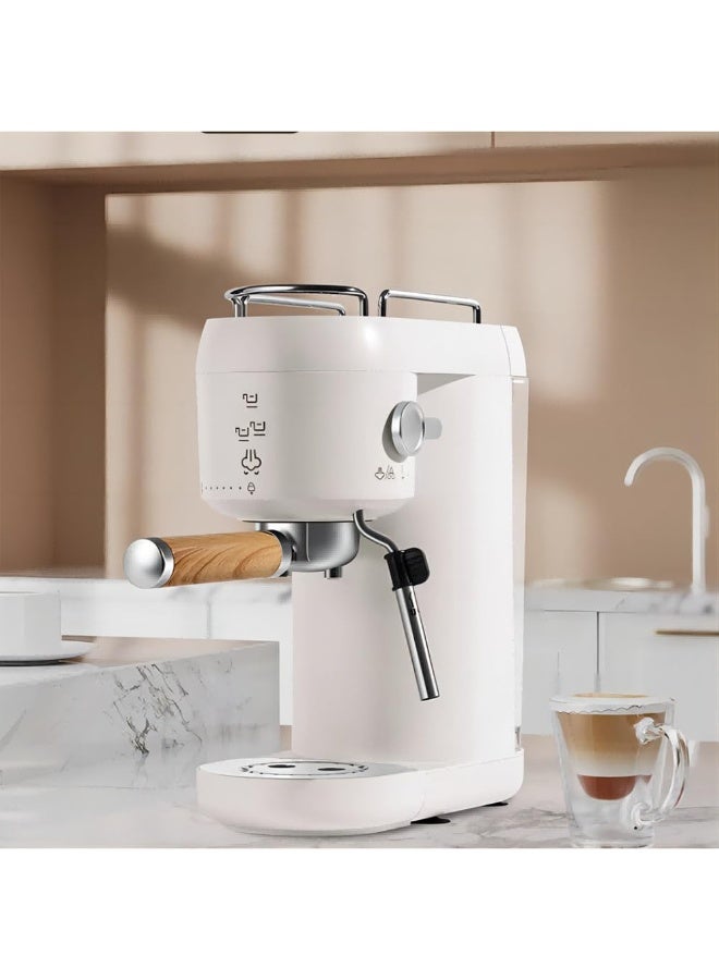 Denx 2 in 1 Electric Coffee Machine with Automatic Milk Frothing System 1400W 20Bar Mini Coffee Maker with Portafilter, Single and Double Serve Filter Basket Smart for Latte Espresso Cappuccino - Image 3