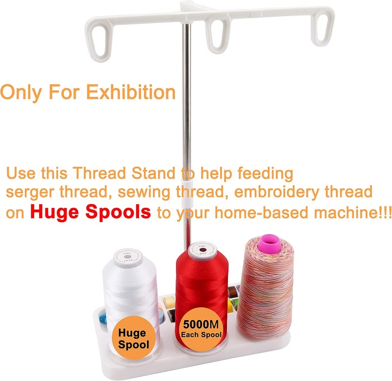 New brothread (Threadstand White) - New brothreads Thread Stand-3 Spools Holder for Embroidery,Sewing,Quilting and Serger Machines - Three Colours for Choices - White - Image 2
