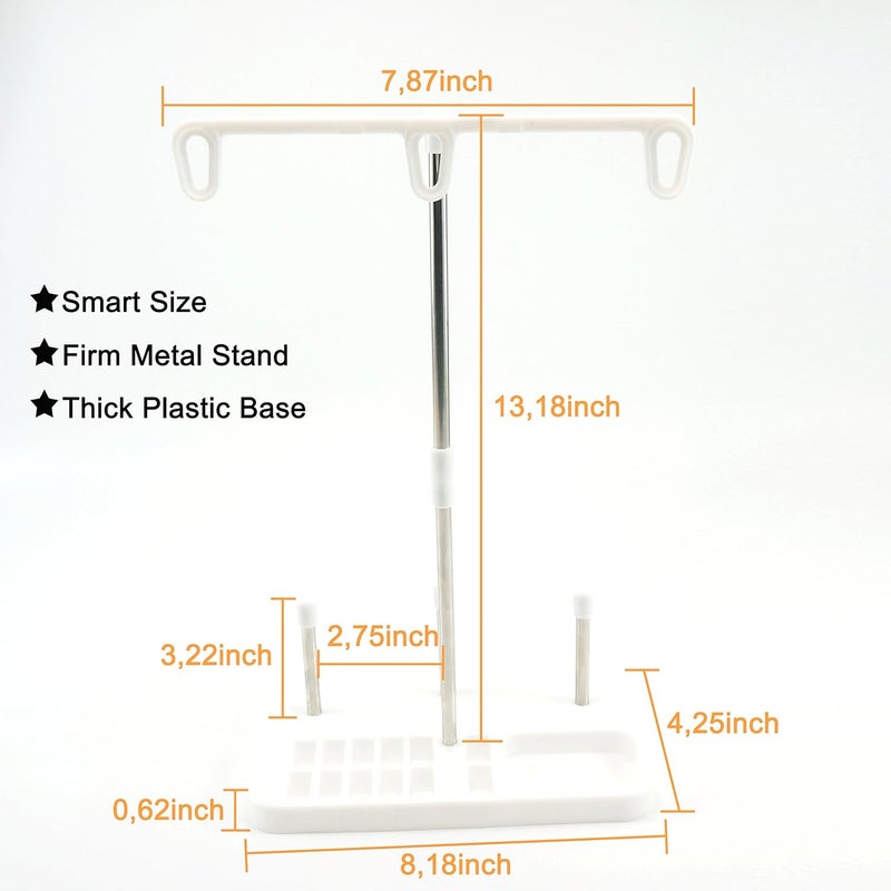 New brothread (Threadstand White) - New brothreads Thread Stand-3 Spools Holder for Embroidery,Sewing,Quilting and Serger Machines - Three Colours for Choices - White - Image 4