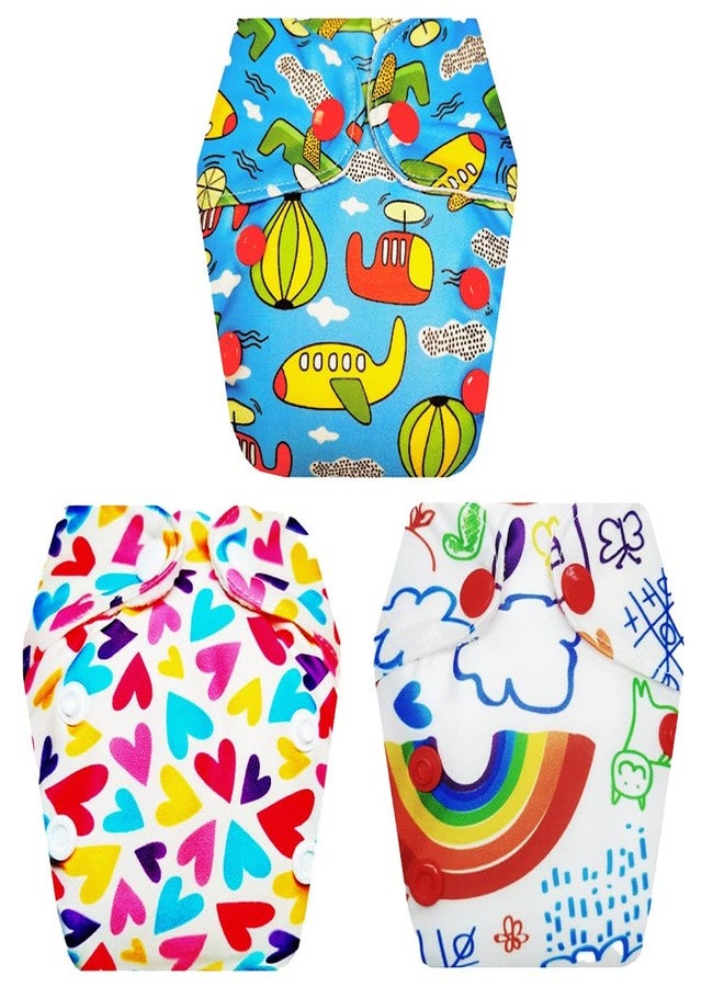 Dumbledo Premium Newborn Cloth Diaper with Integrated Soaker (Pack of 3) | Snug Fit | Leakproof | Adjustable Snaps | Designed by Moms | 0 - 4 Months | Unisex Baby - Image 1
