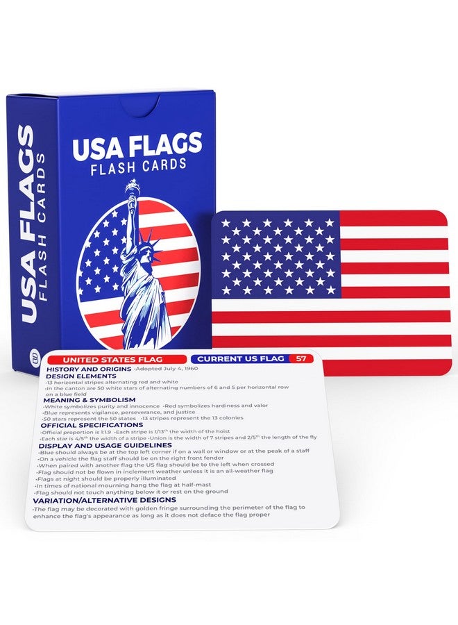 Briston Briston 71 USA Geography & Flag Fun Flash Cards - US States, Territories, Native Tribes & More - History, Origins, & Insights - Educational Flashcard Game Gift for Kids, Adults, Students & Teachers  - Image 1