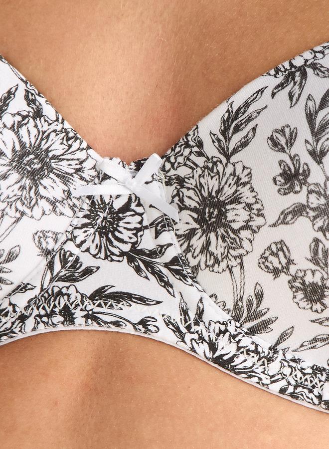 Splash FAV Floral Print Balconette Bra with Adjustable Straps - Image 3