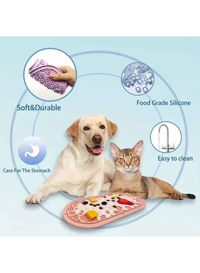Random Color Oval Pet Licking Mat Slow Feeder Pad With Suction Cups Non Slip Anti Choke - Image 5