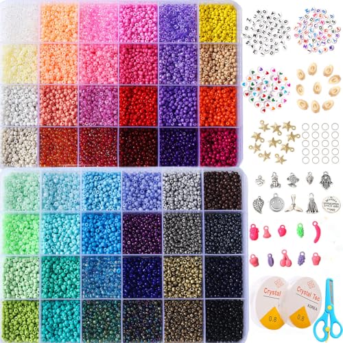 YITOHOP مجموعة خرز زجاجي YITOHOP 8800+ قطعة 4 مم 12/0 48 لون - Image 1